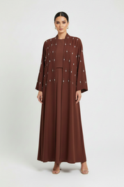 C 2366 Maroon Beaded Abaya