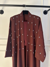 C 2366 Maroon Beaded Abaya