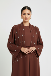 C 2366 Maroon Beaded Abaya