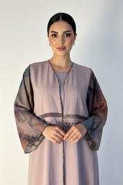 C 2367 Light Purple Swirls Abaya