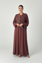 C 2368 Maroon Beaded Abaya
