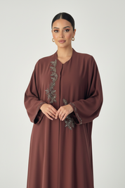C 2368 Maroon Beaded Abaya