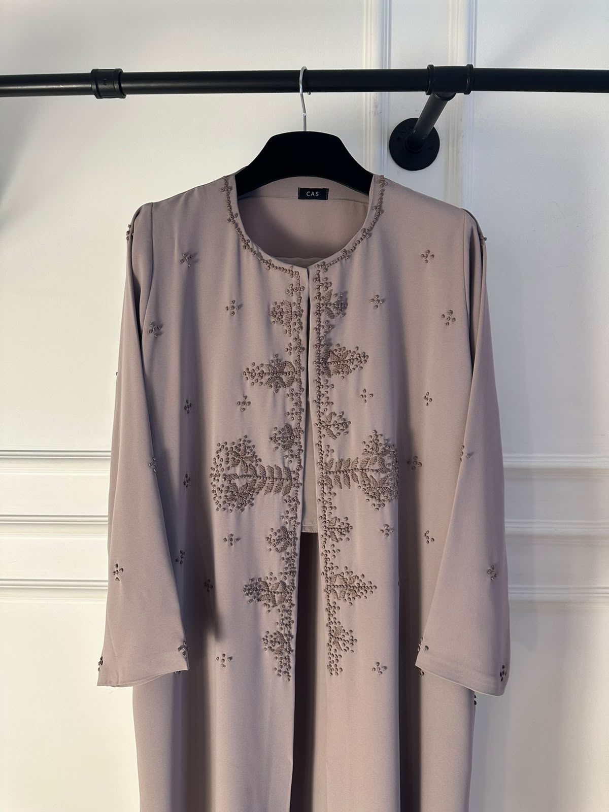 C 2369 Mauve Embroidered Abaya