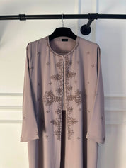C 2369 Mauve Embroidered Abaya