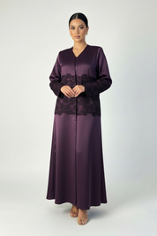 C 2371-02 Purple Dantel Abaya