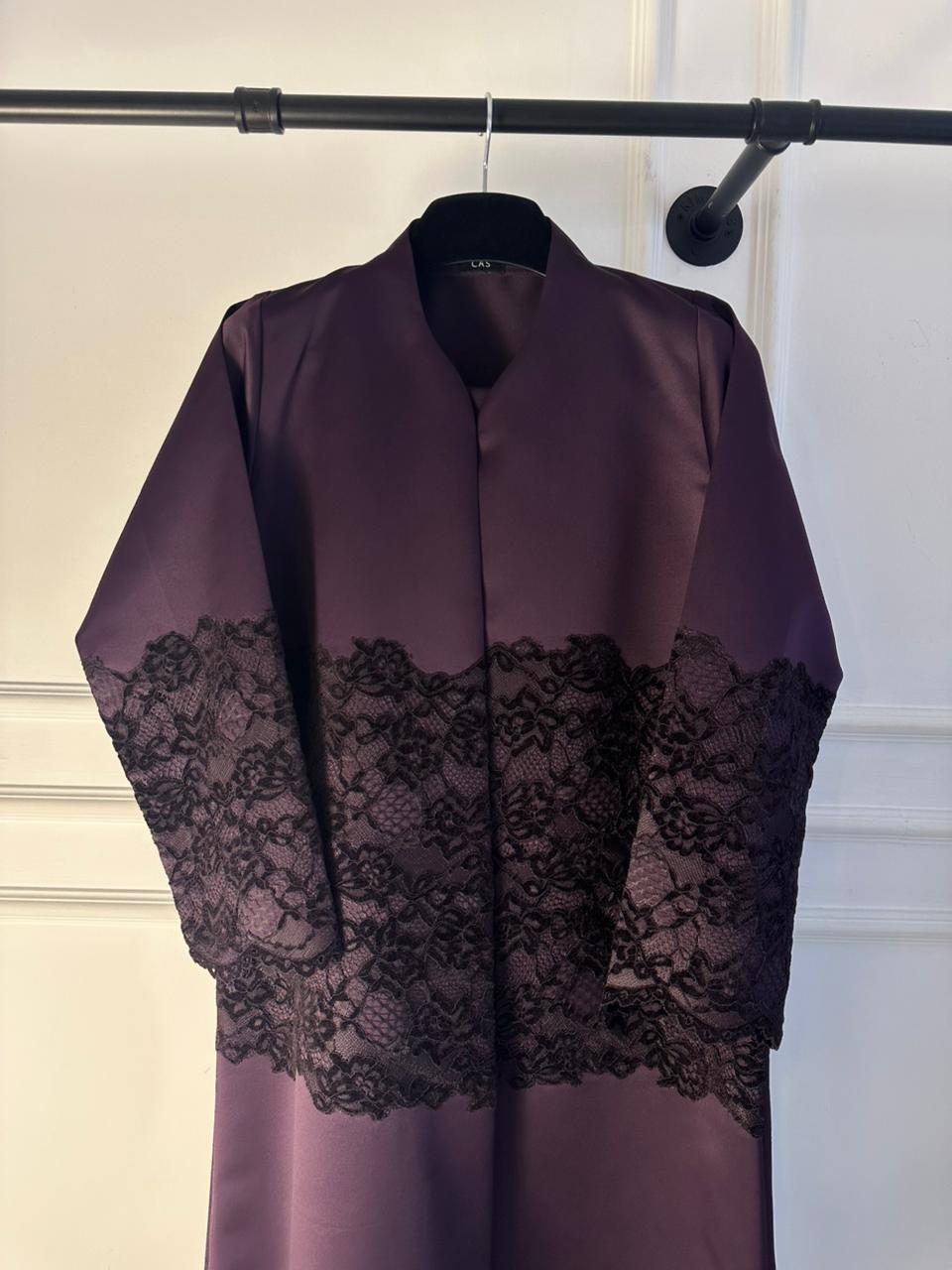 C 2371-02 Purple Dantel Abaya