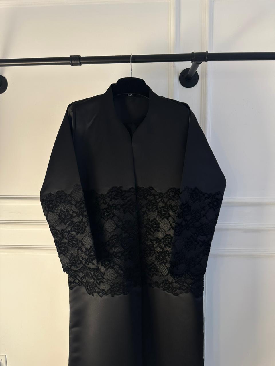 C 2371-03 Black Dantel Abaya