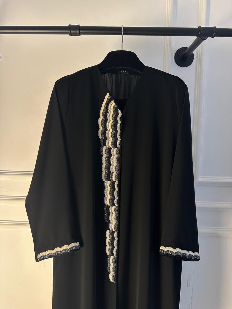 C 2372 Black Beaded Abaya