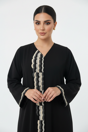 C 2372 Black Beaded Abaya