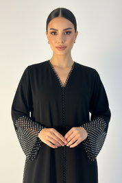 C 2373 Black Polka Abaya