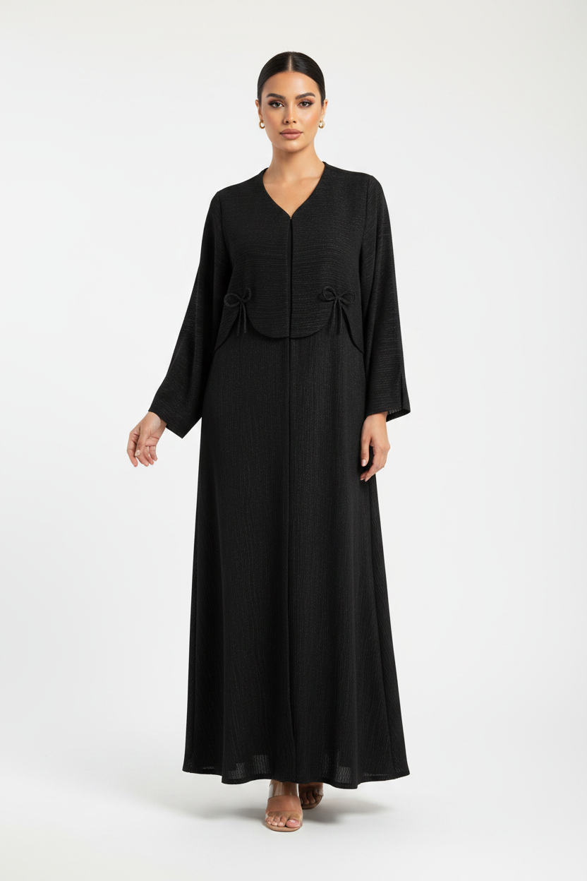 C 2374 Black Bow Abaya