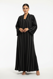 C 2375 Black Striped Abaya