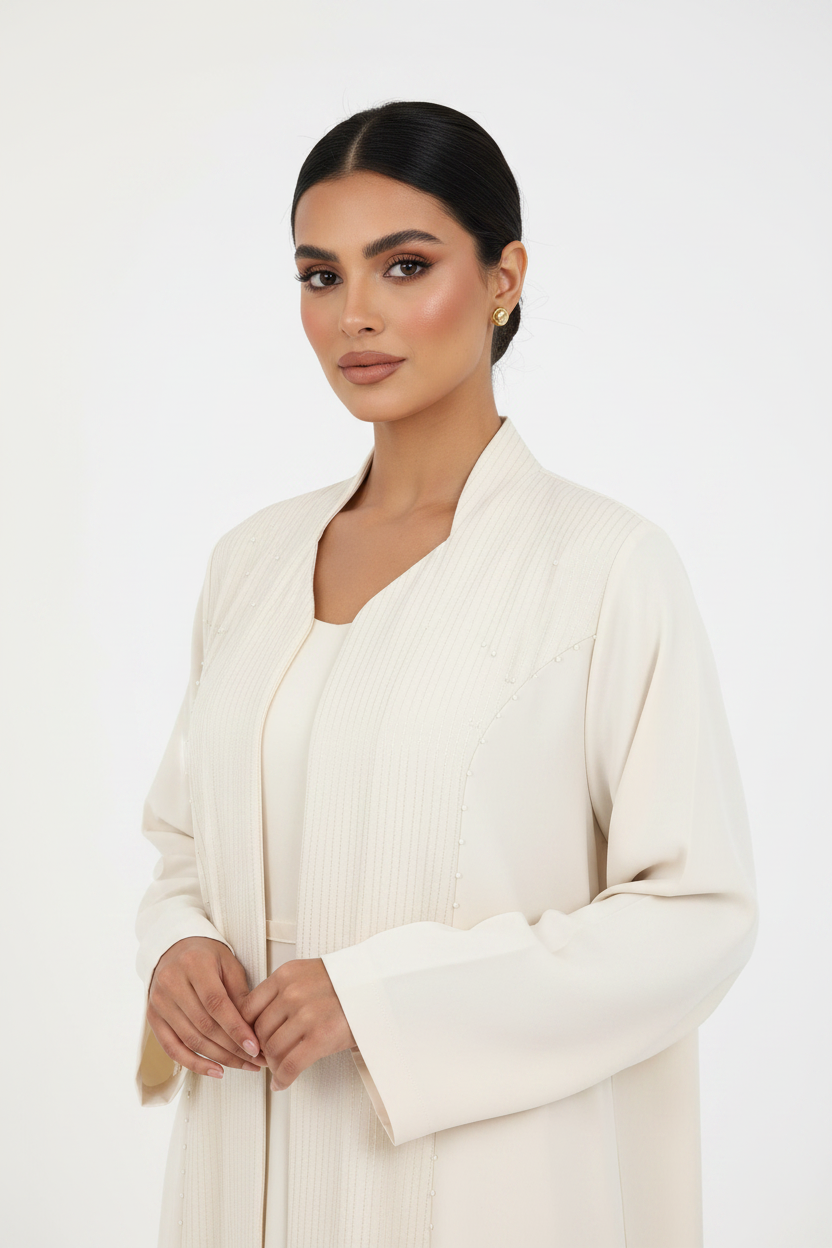 C 2377 Cream Abaya