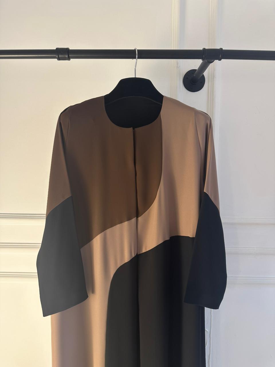 C 2379 Black Brown Abaya