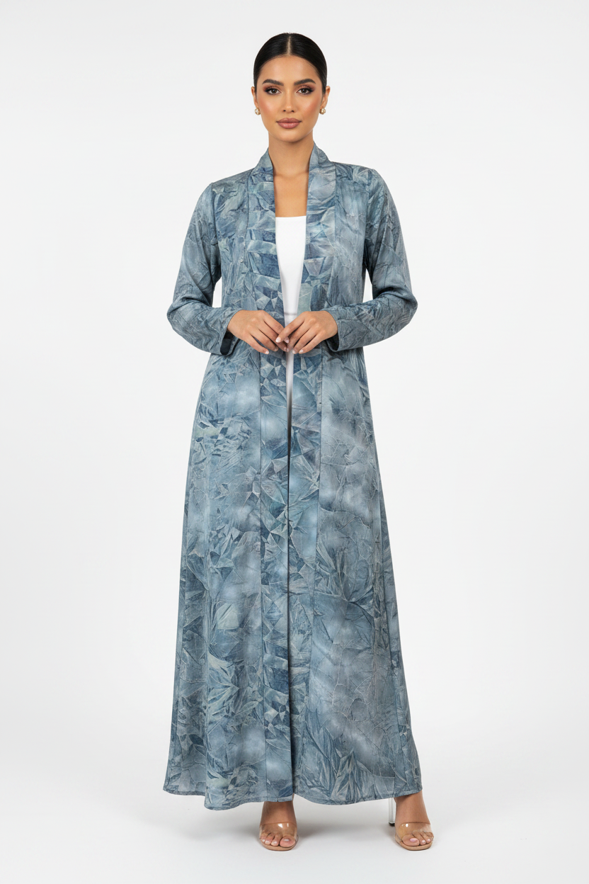 C 2380-02 Blue Tie Dye Abaya