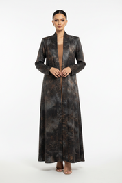 C 2380 Brown Tie Dye Abaya