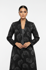 C 2381-01 Black Grey Abaya