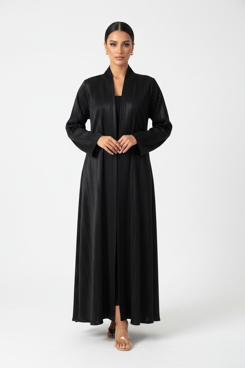 C 2382 Black Striped Abaya
