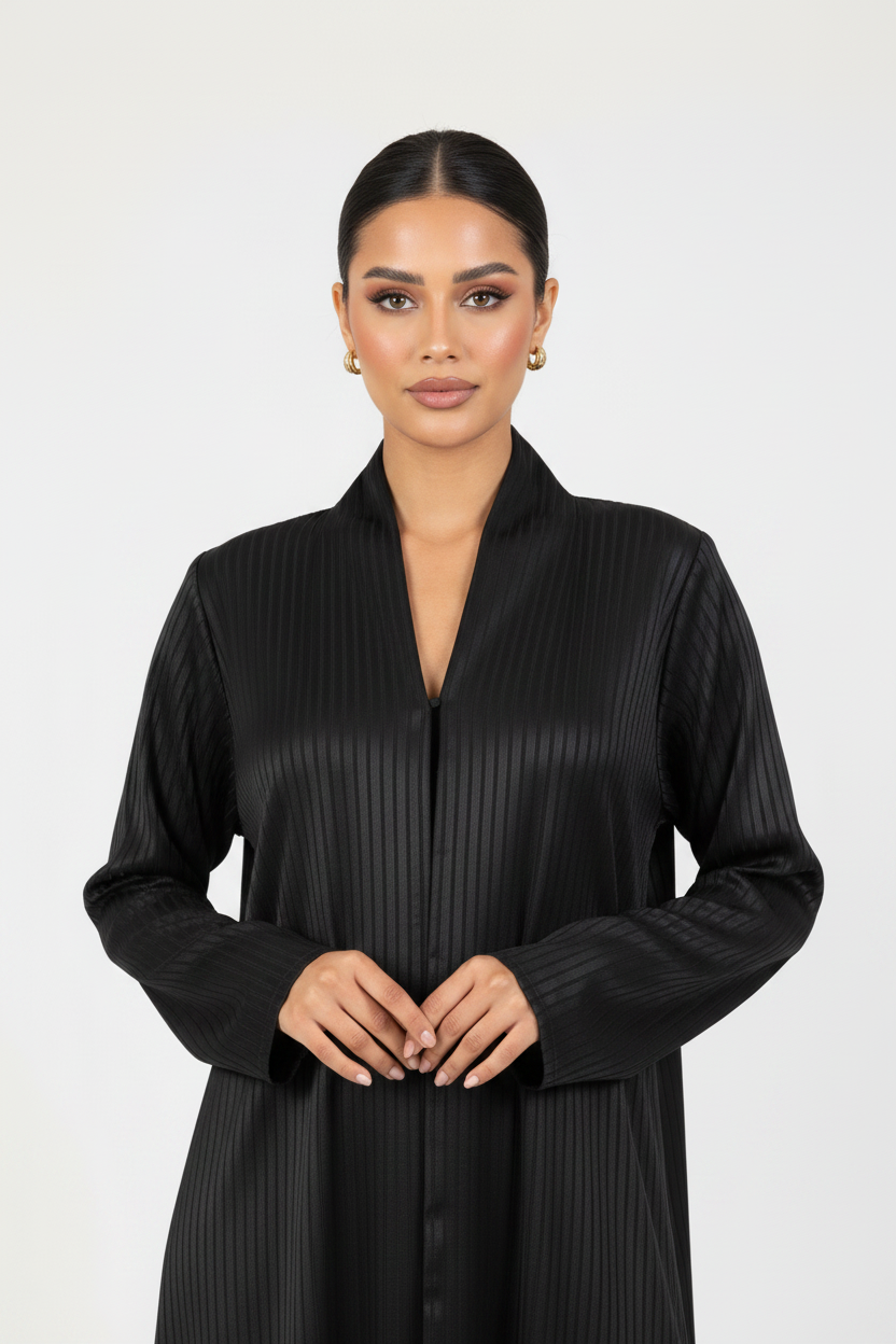 C 2383 Black Striped Abaya