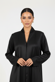 C 2383 Black Striped Abaya