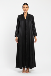 C 2384 Black Striped Abaya
