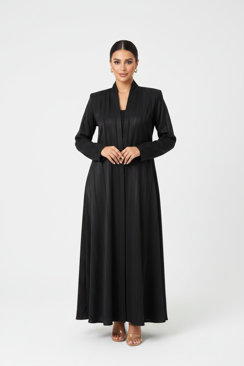 C 2385 Black Striped Abaya