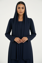 C 2386-01 Navy Blue Striped Abaya