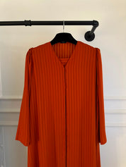 C 2386-02 Deep Orange Striped Abaya