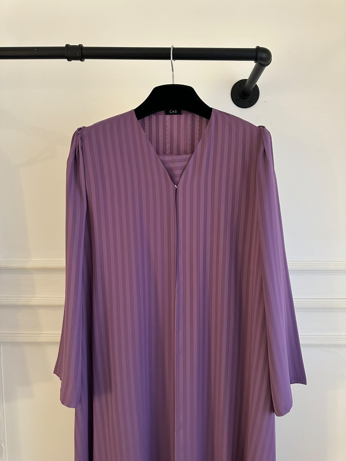 C 2386-04 Deep Lilac Striped Abaya