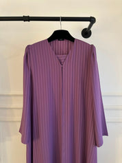 C 2386-04 Deep Lilac Striped Abaya