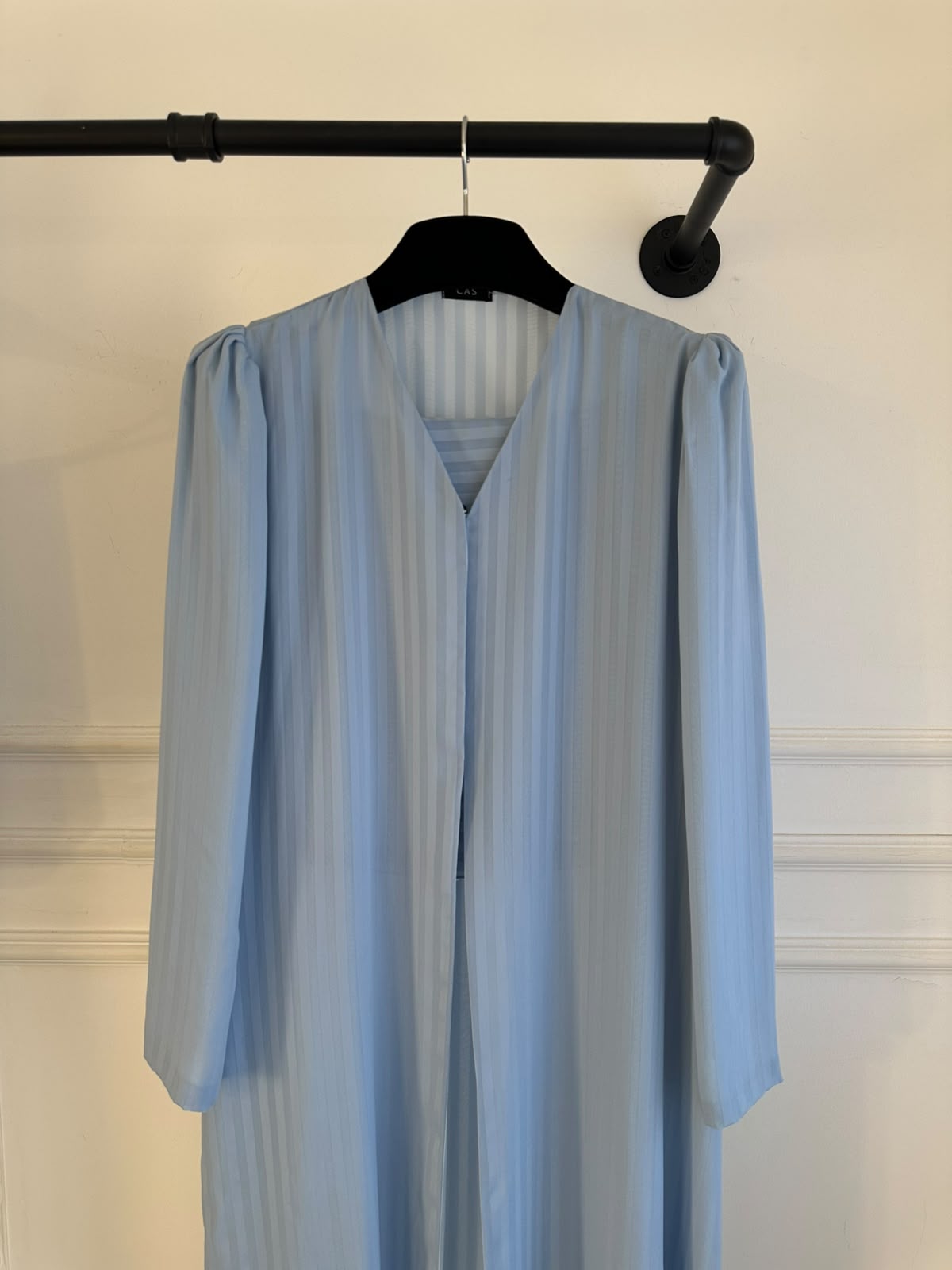 C 2386-06 Sky Blue Striped Abaya