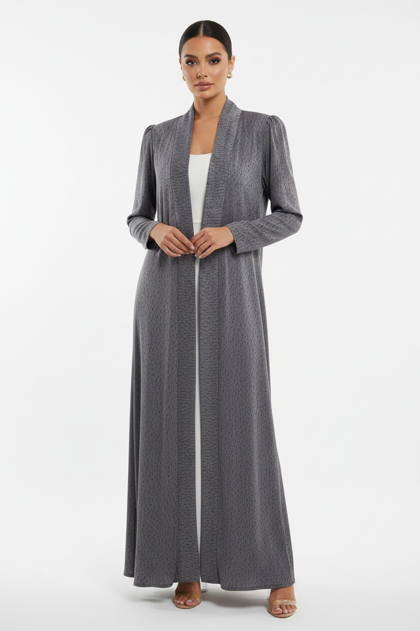 C 2387-01 Premium Grey Dots Abaya