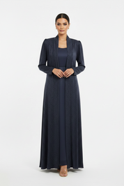 C 2387-02 Premium Navy Dots Abaya
