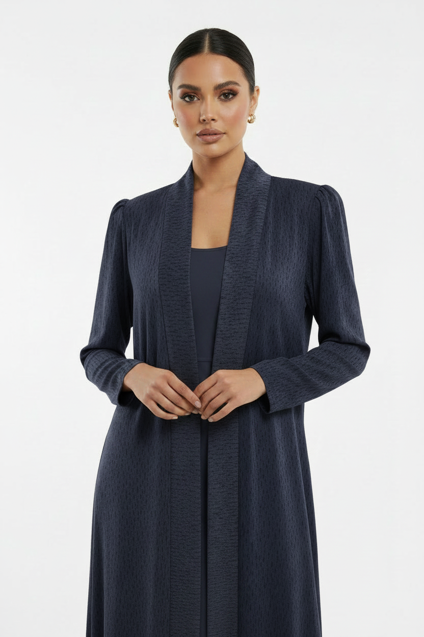 C 2387-02 Premium Navy Dots Abaya