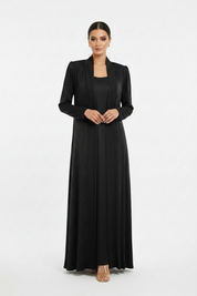 C 2387-03 Premium Black Dots Abaya