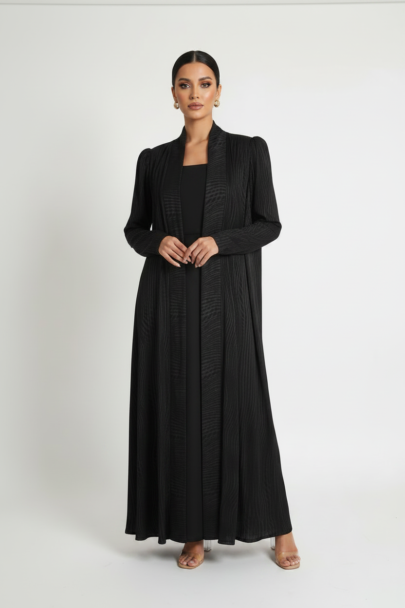 C 2388-02 Black Swirls Abaya