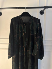 C 2389-02 Black Jade Printed Abaya