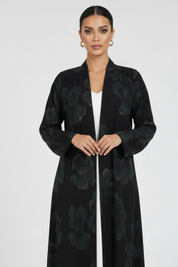 C 2389-02 Black Jade Printed Abaya