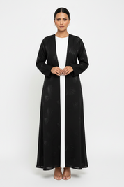 C 2390-03 Black Ash Printed Abaya