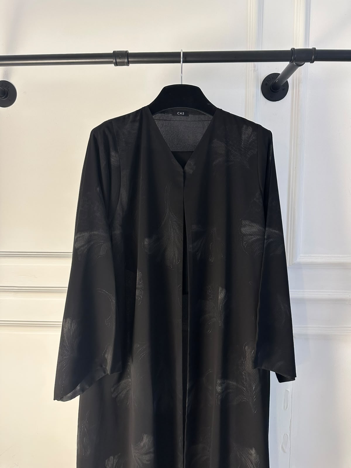 C 2390-03 Black Ash Printed Abaya