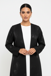 C 2390-03 Black Ash Printed Abaya