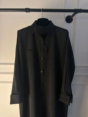 C 2391 Black Striped Travel Dress