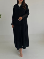 C 2393 Black Lace Abaya