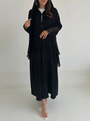 C 2393 Black Lace Abaya