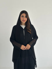 C 2393 Black Lace Abaya