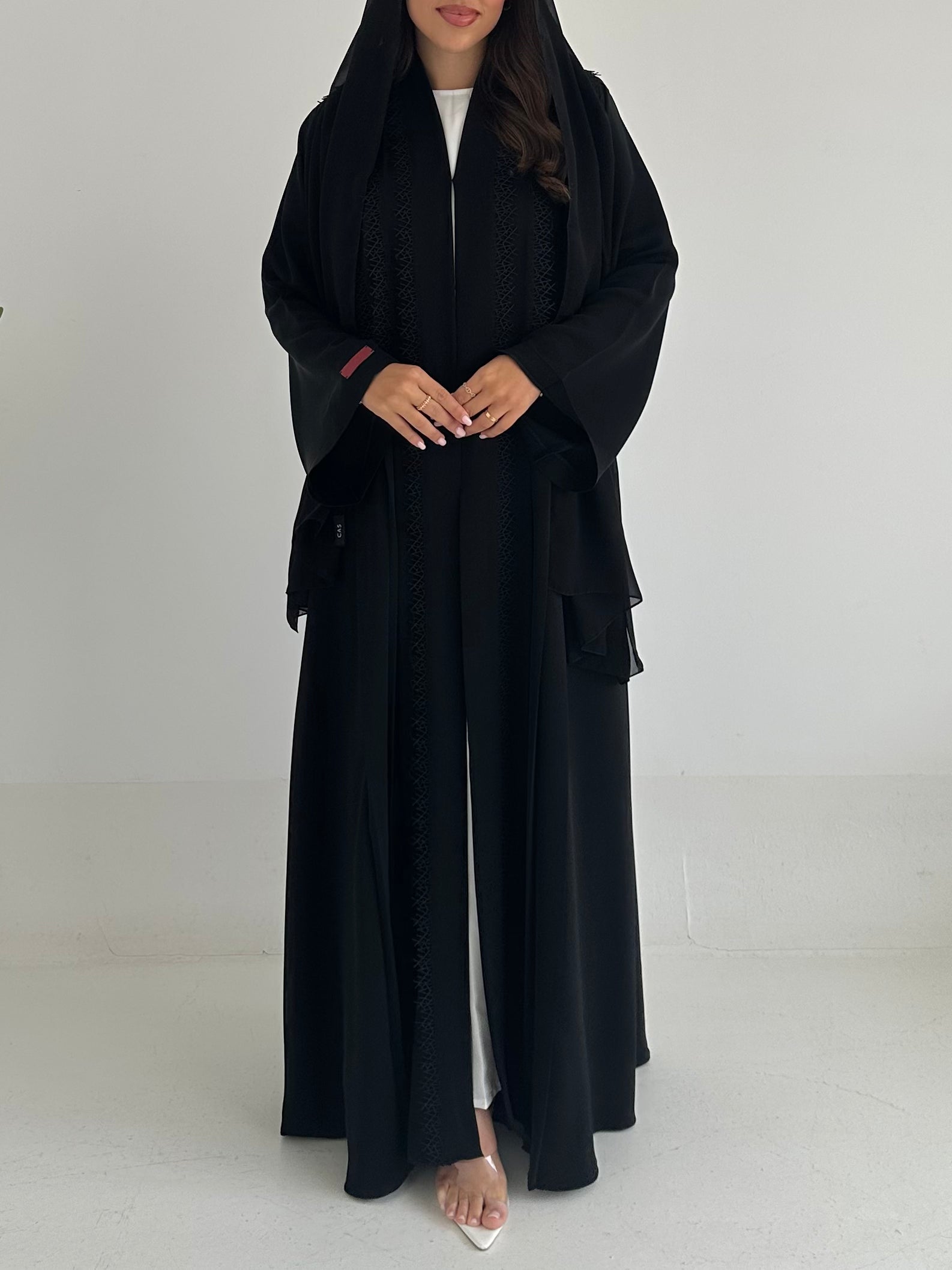 C 2395 Black Lace Abaya