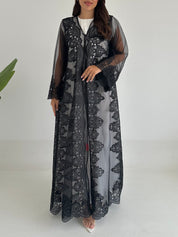 C 2397 Black Lace Abaya