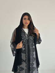 C 2397 Black Lace Abaya