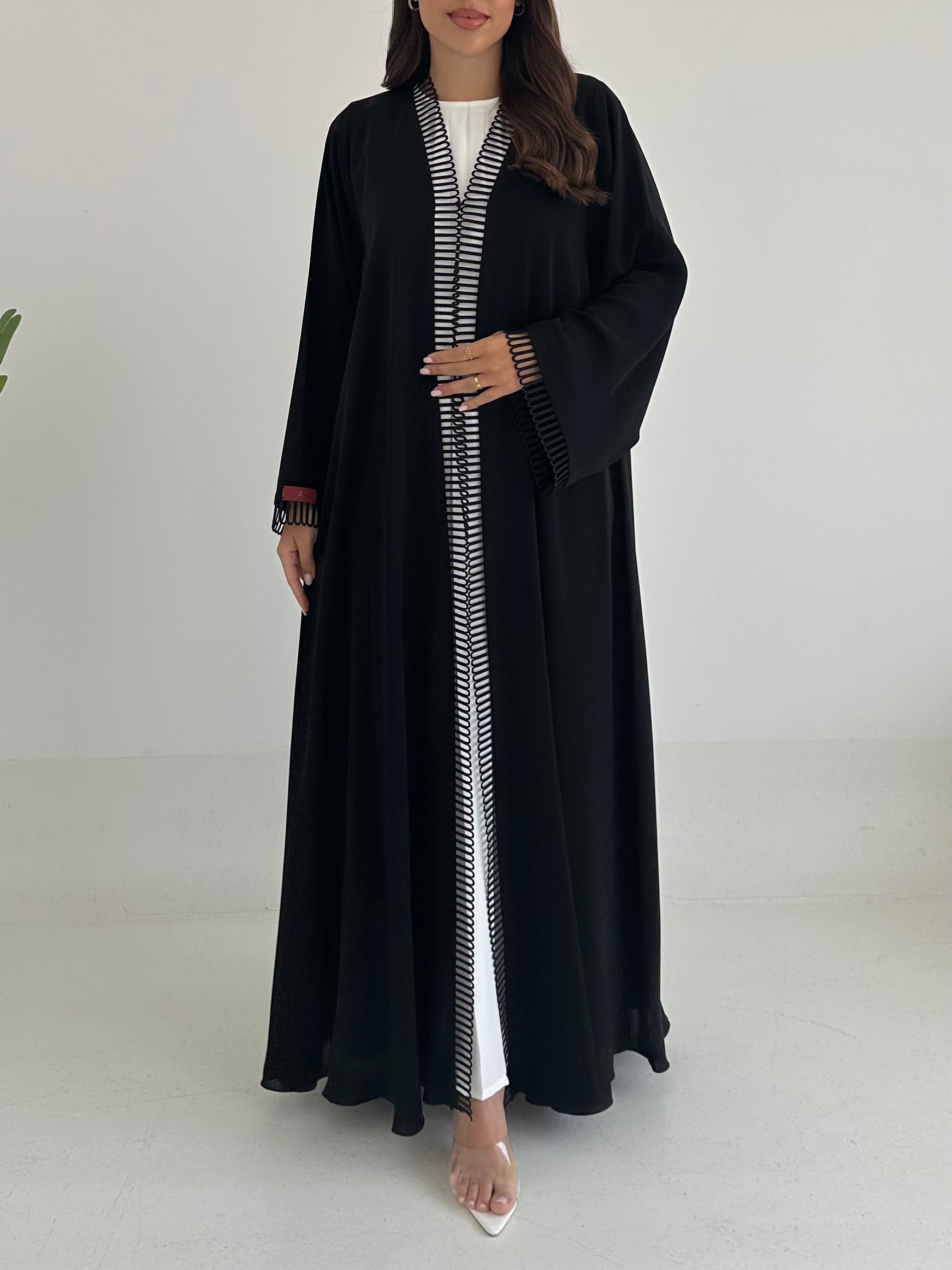 C 2399 Black Lace Abaya