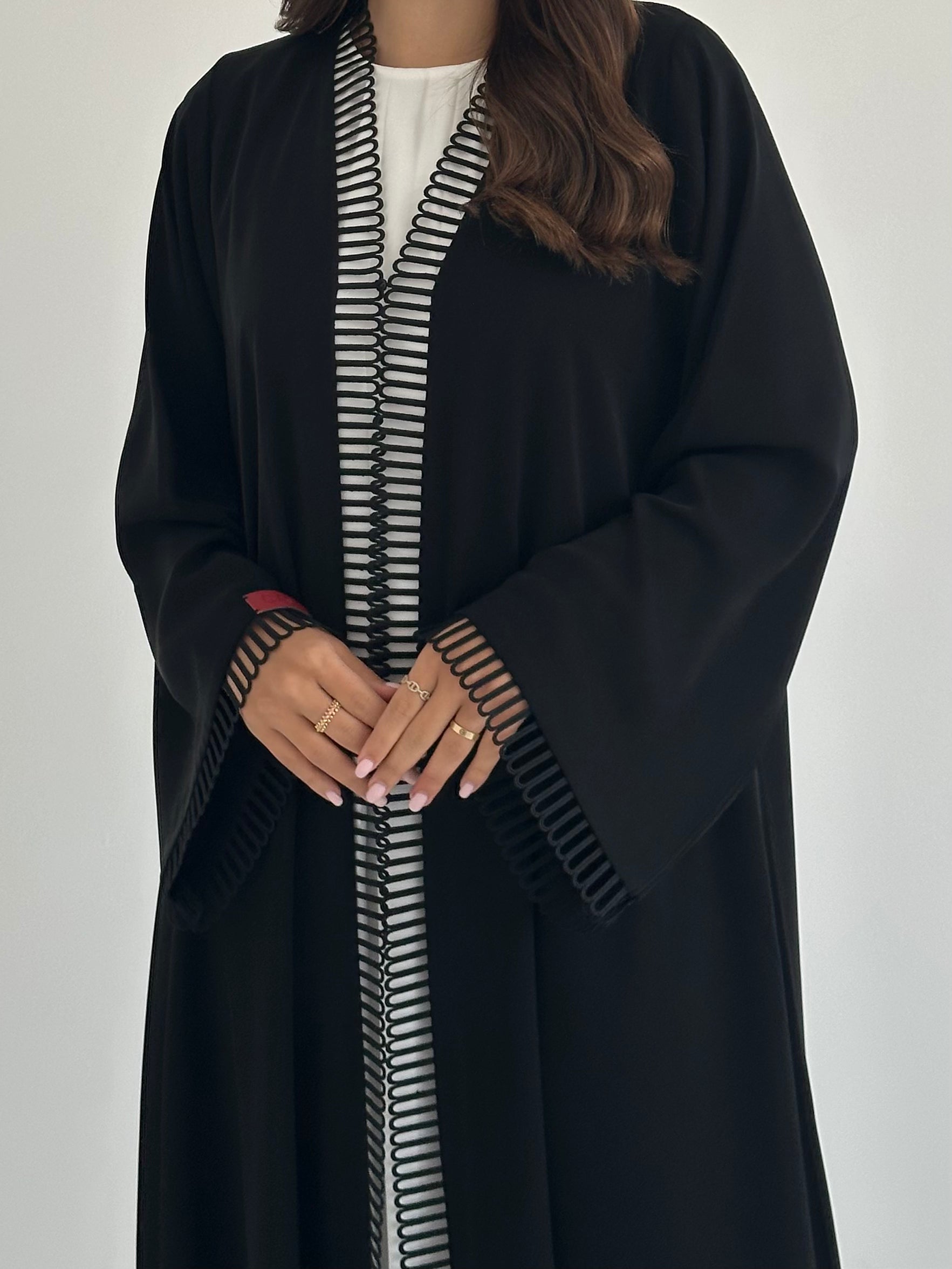 C 2399 Black Lace Abaya